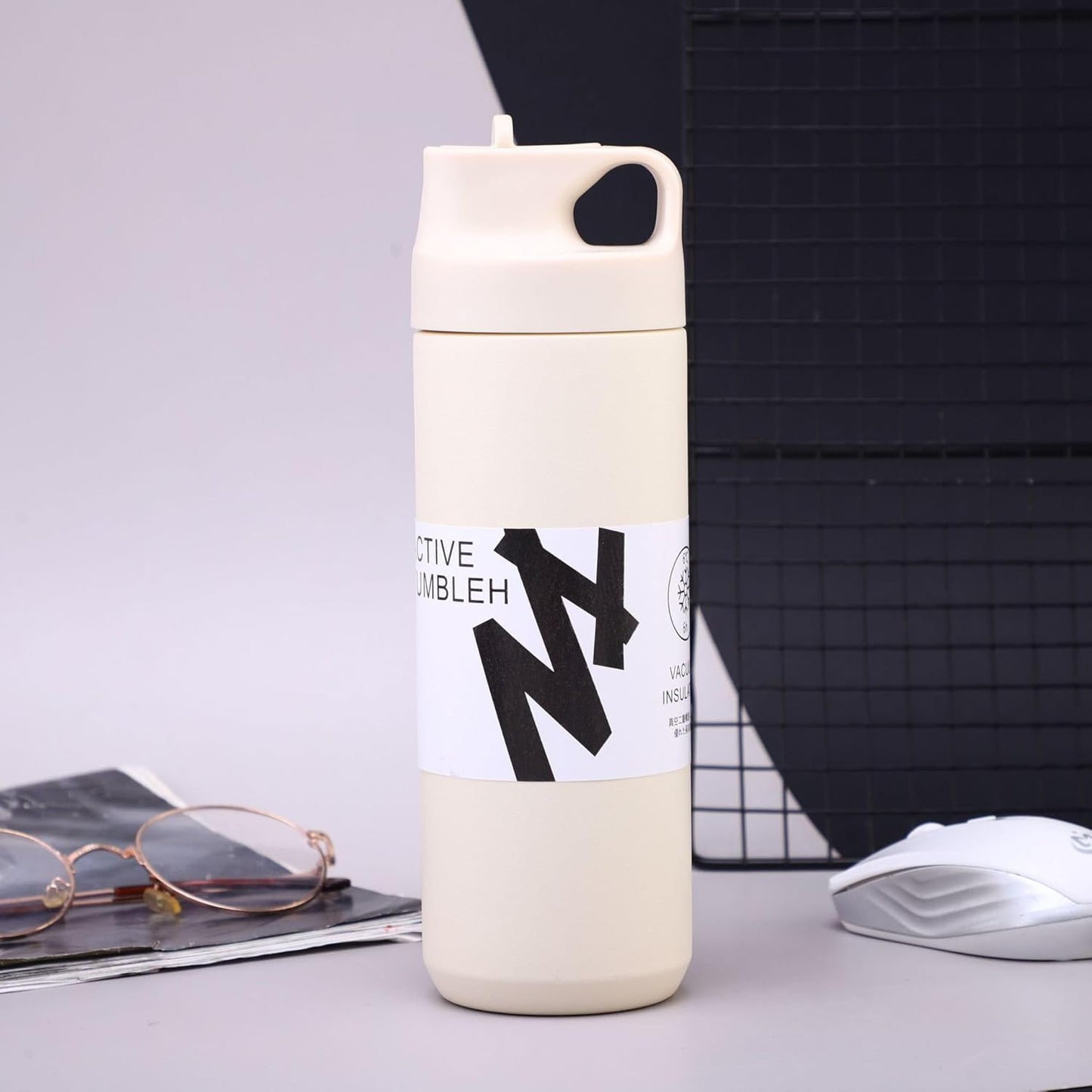 Sports Water Bottle with Straw Lid