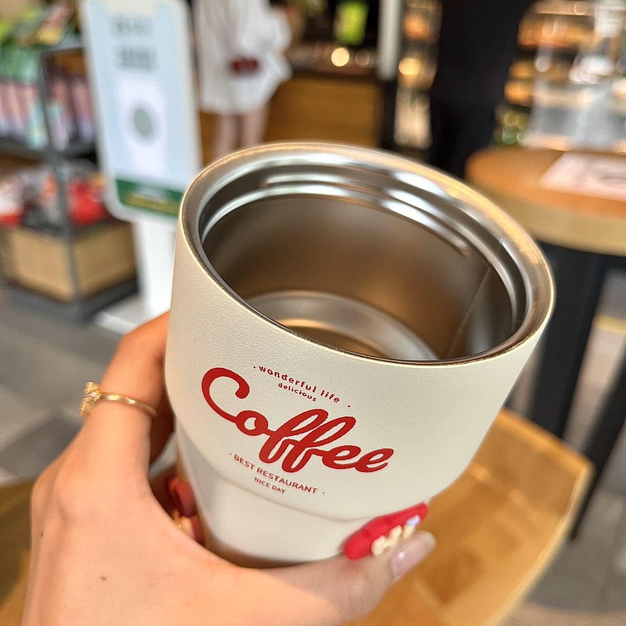 Insulated Travel Mug with Hand Strap