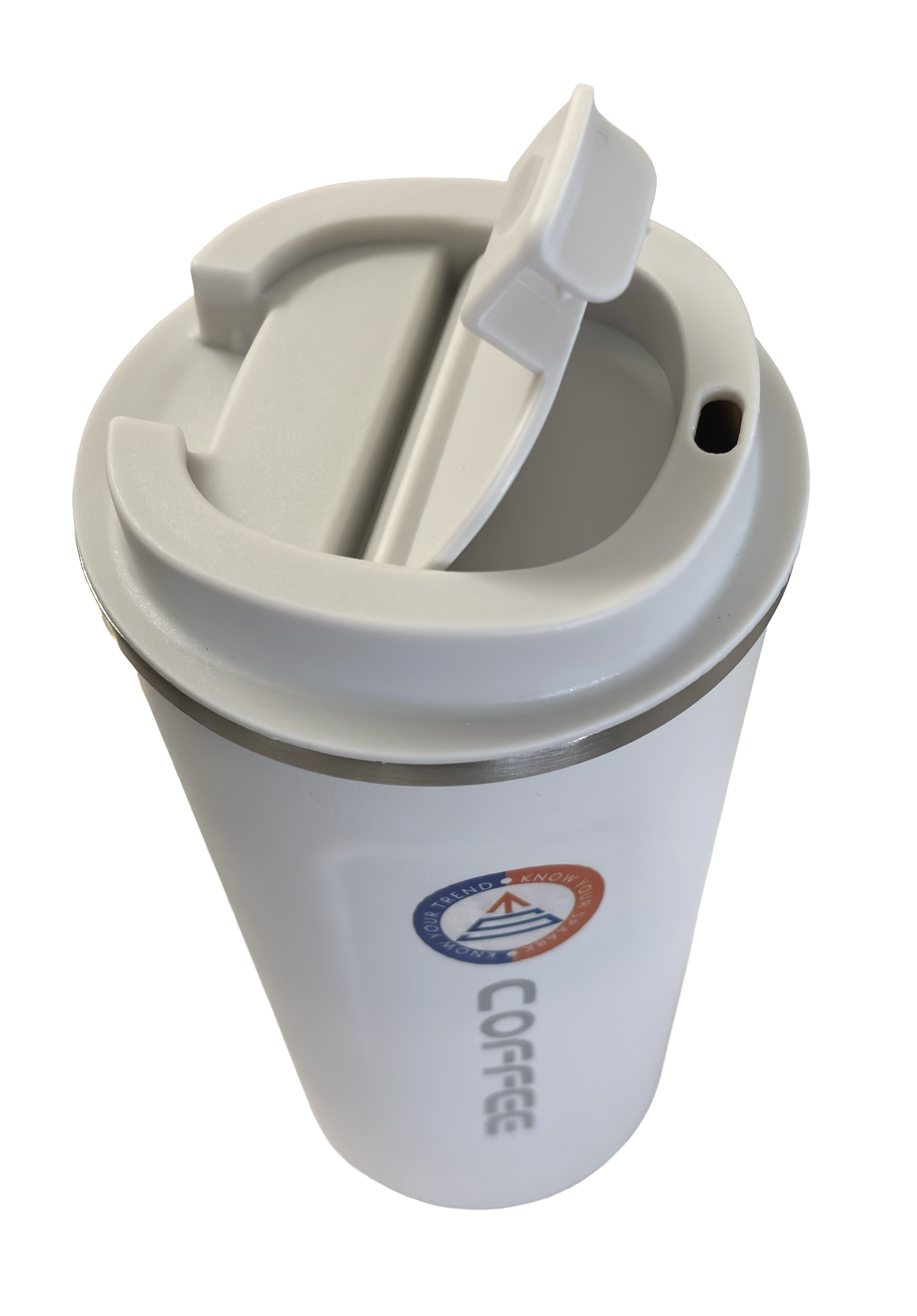 Thermal Coffee Tumbler – Flip-Top Leak-Proof